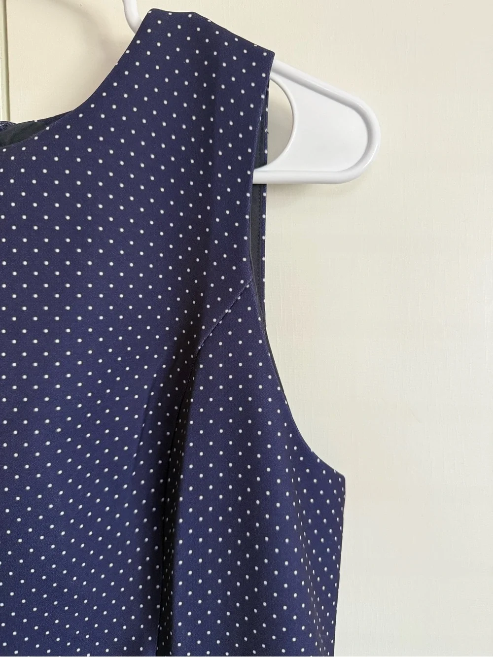 J. Crew Navy Polka Dot Flounce Hem Dress NWT